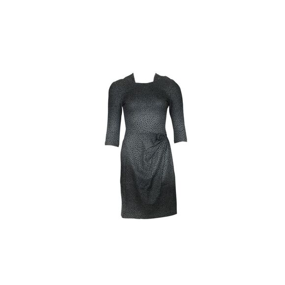 Issa London Polka-Dot Print Dress in Grey Wool